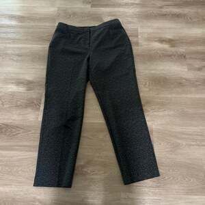 International Concepts Fit Slim Straight Stretch Pants Charcoal Black Leopard Pr